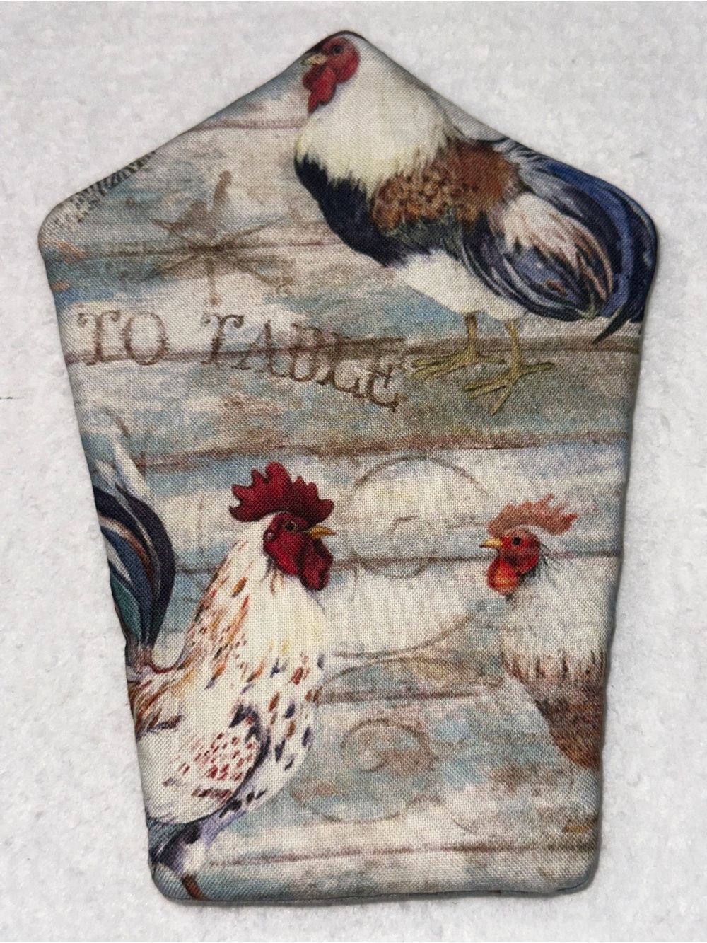 Farm Roosters The Handler Mini Pot Holder Handmade